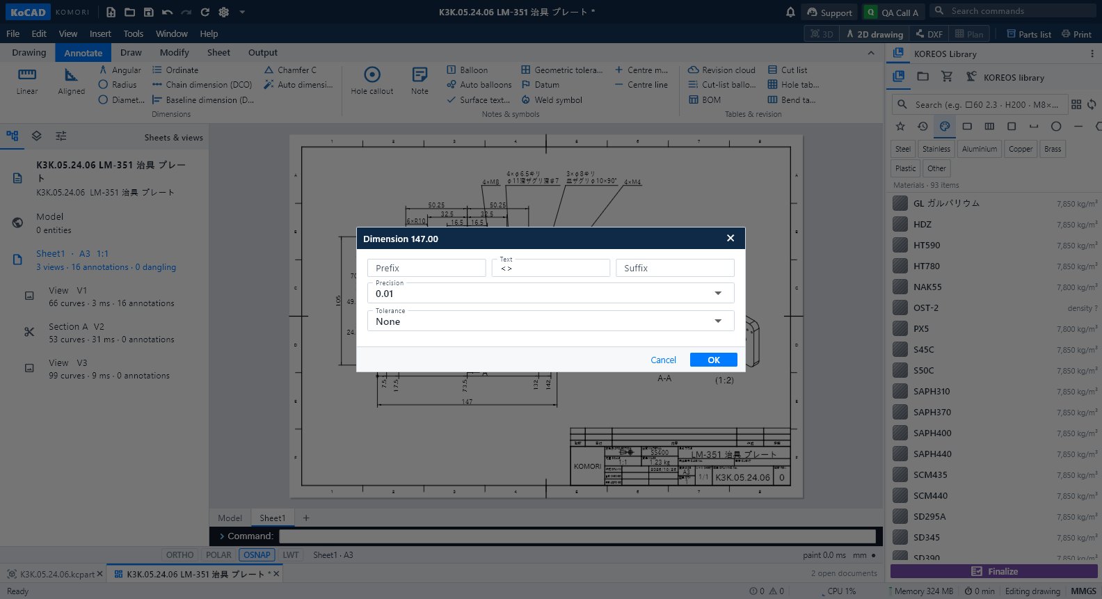 annotate - KoCAD 0.26