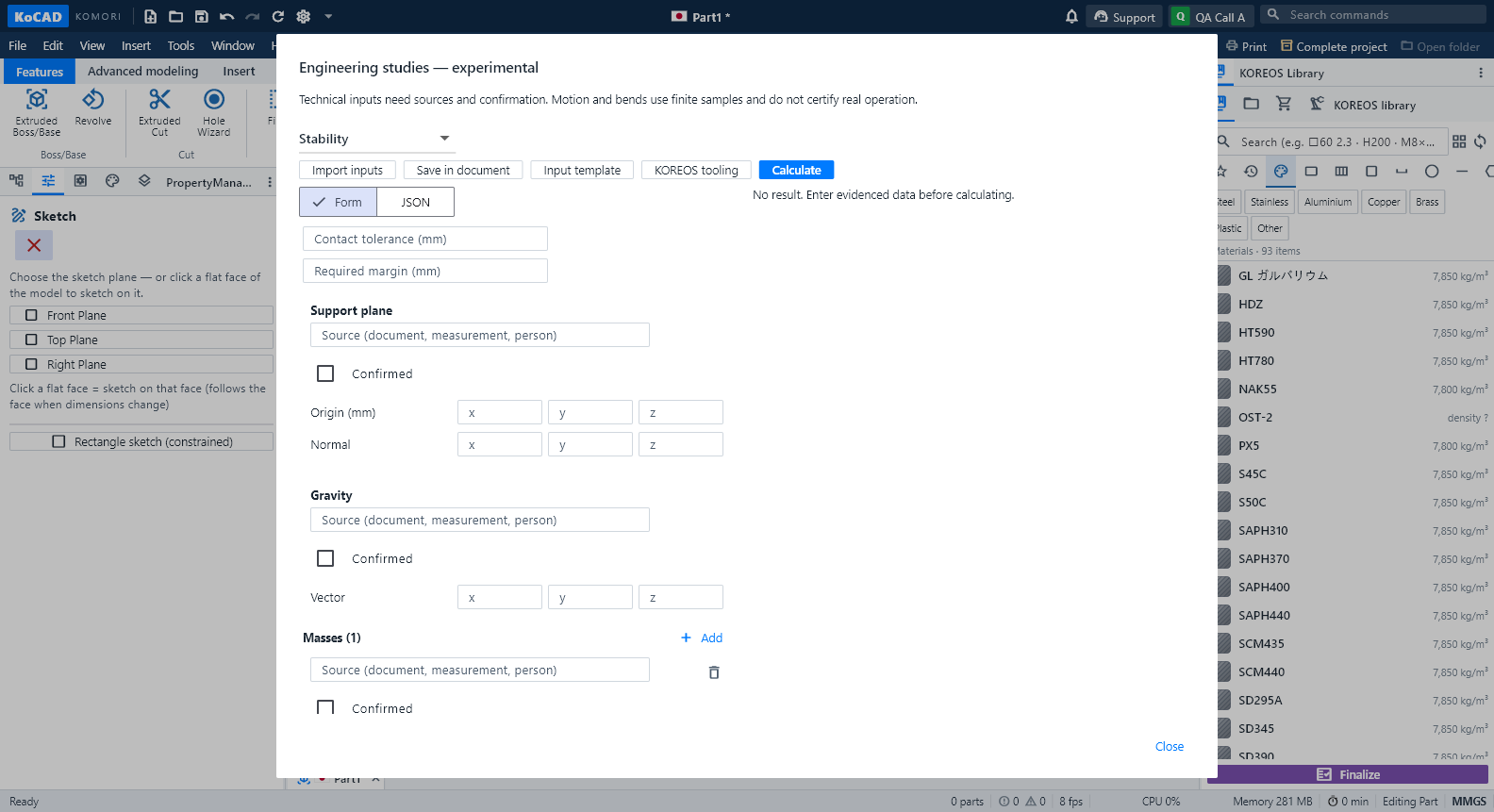 KoCAD 0.30 — form