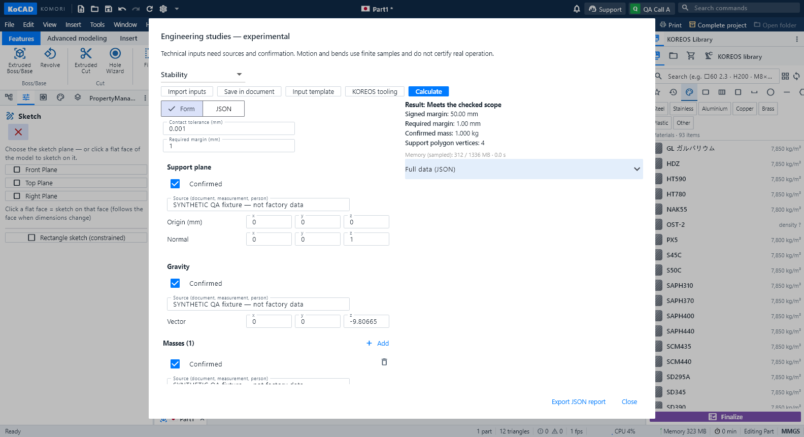 KoCAD 0.30 — stability