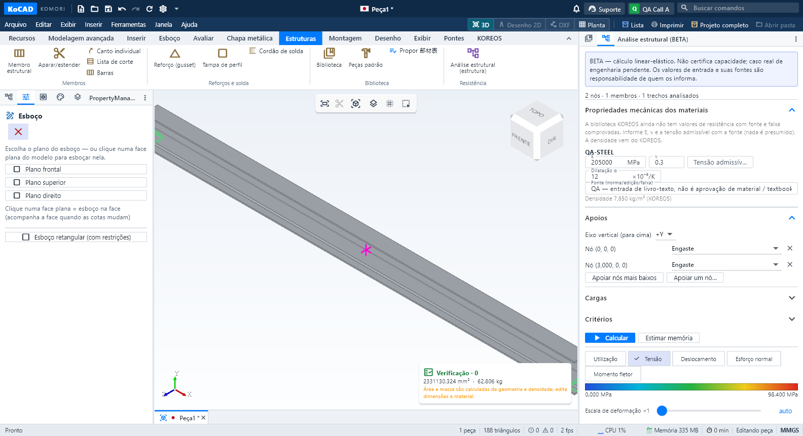 KoCAD 0.31 — bar